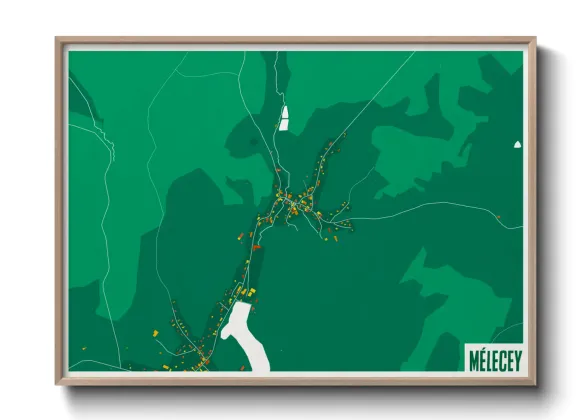 Une affiche de carte sur Mélecey