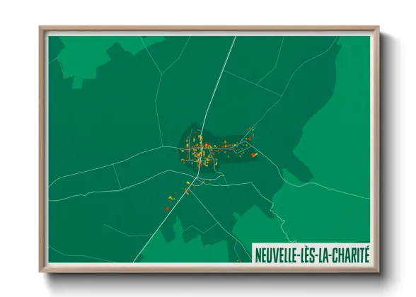 Une affiche de carte sur Neuvelle-lès-la-Charité