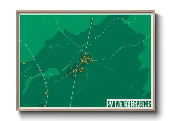 Une affiche de carte sur Sauvigney-lès-Pesmes