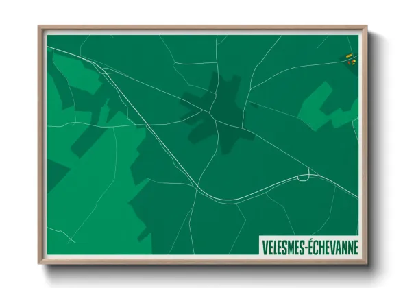 Une affiche de carte sur Velesmes-Échevanne
