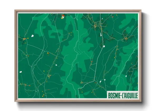 Une affiche de carte sur Bosmie-l'Aiguille