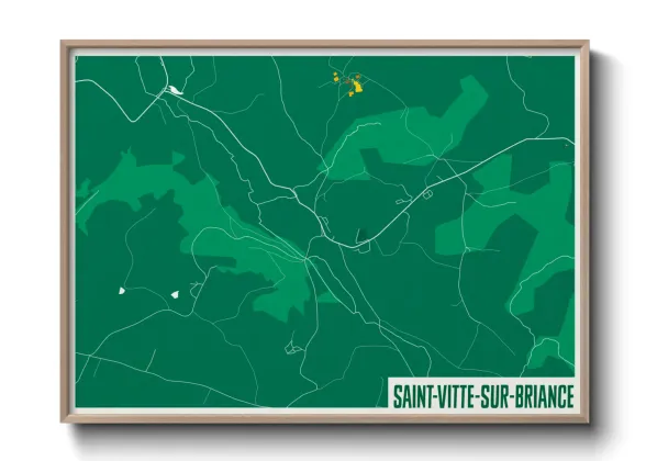Une affiche de carte sur Saint-Vitte-sur-Briance