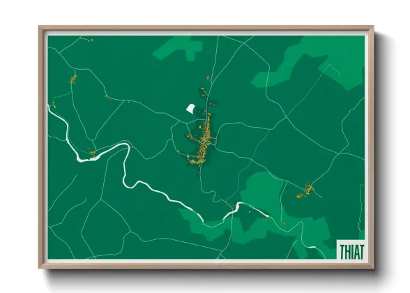 Une affiche de carte sur Thiat