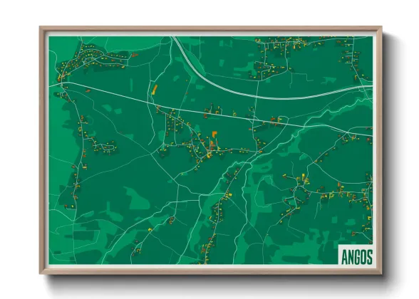 Une affiche de carte sur Angos