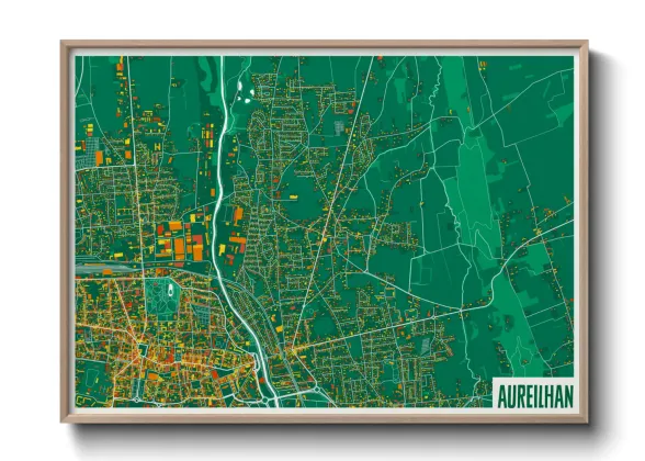 Une affiche de carte sur Aureilhan