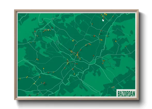 Une affiche de carte sur Bazordan