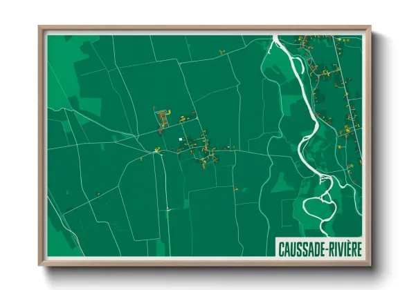 Une affiche de carte sur Caussade-Rivière