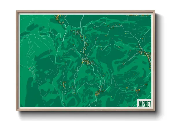 Une affiche de carte sur Jarret