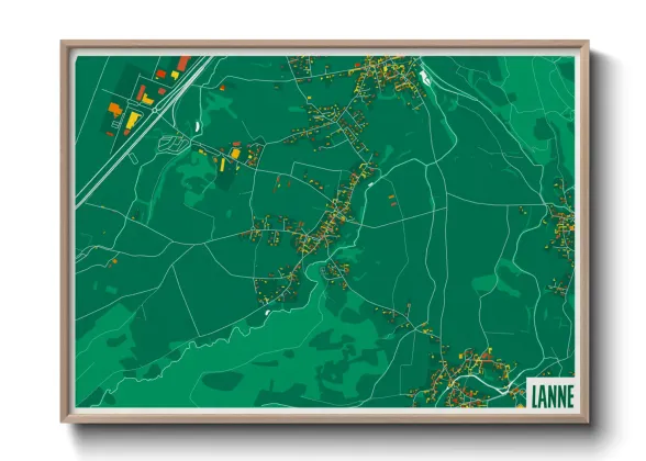 Une affiche de carte sur Lanne