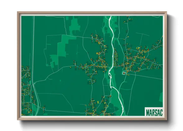 Une affiche de carte sur Marsac