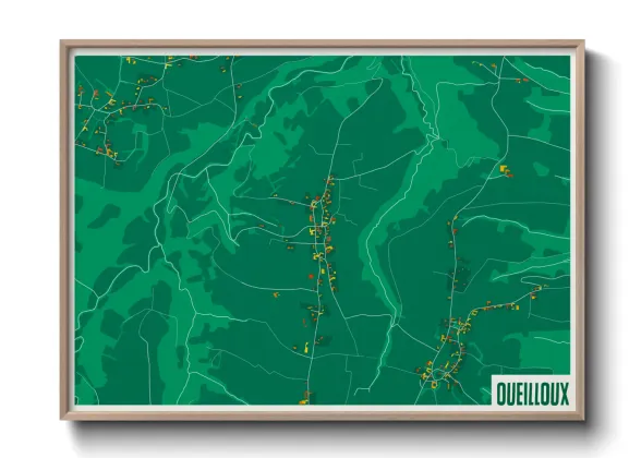 Une affiche de carte sur Oueilloux