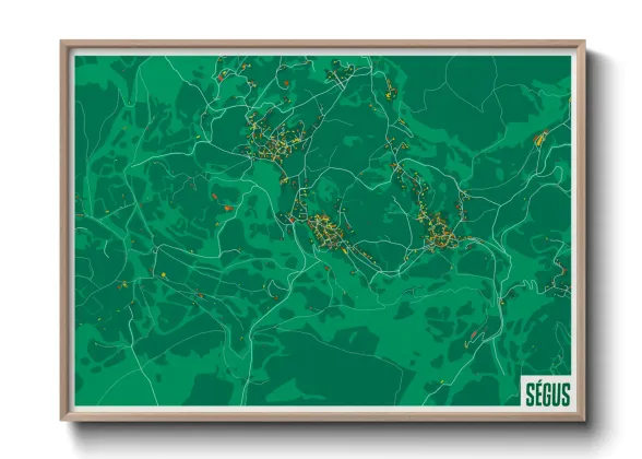 Une affiche de carte sur Ségus