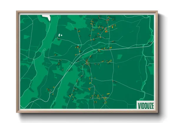 Une affiche de carte sur Vidouze