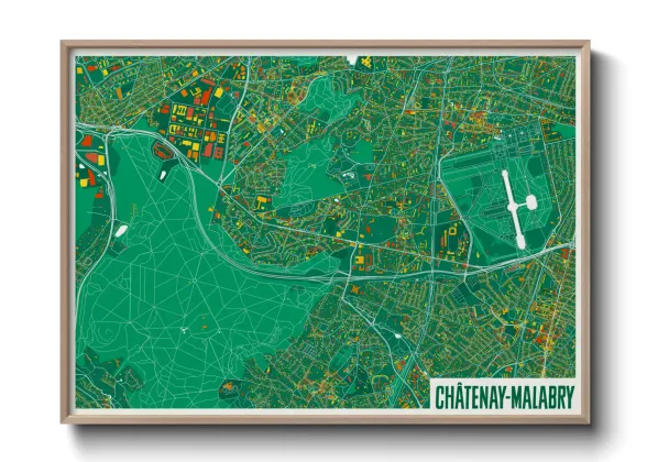 Une affiche de carte sur Châtenay-Malabry