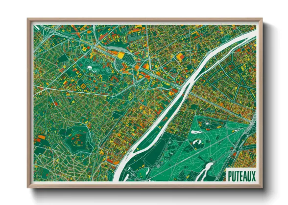 Une affiche de carte sur Puteaux