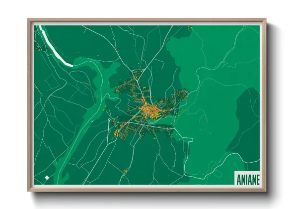 Une affiche de carte sur Aniane