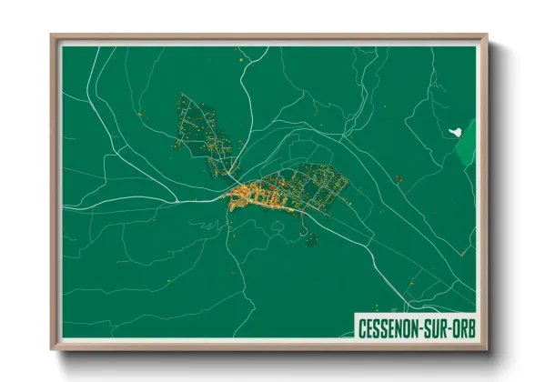 Une affiche de carte sur Cessenon-sur-Orb