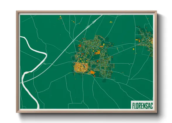 Une affiche de carte sur Florensac