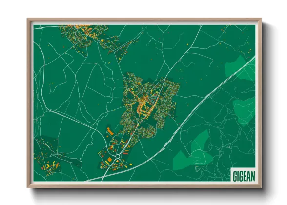 Une affiche de carte sur Gigean