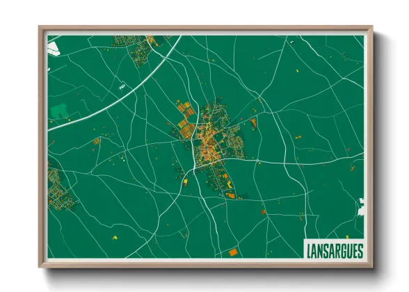 Une affiche de carte sur Lansargues