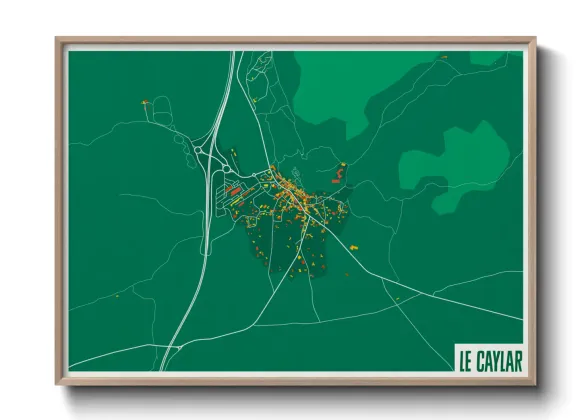 Une affiche de carte sur Le Caylar