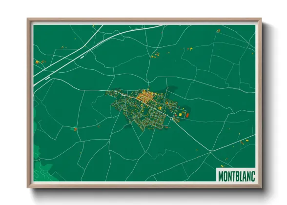 Une affiche de carte sur Montblanc