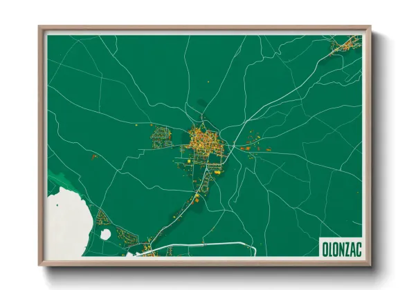 Une affiche de carte sur Olonzac