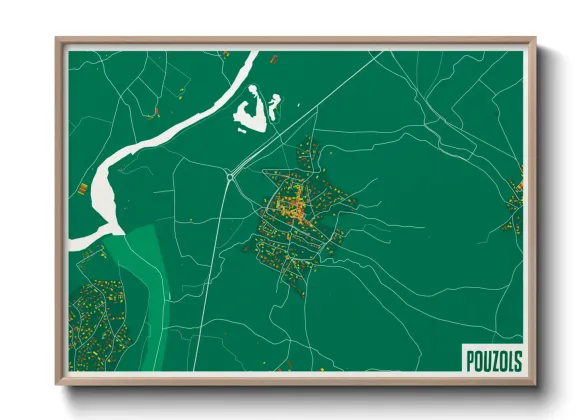 Une affiche de carte sur Pouzols