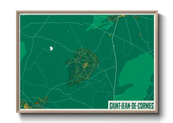 Une affiche de carte sur Saint-Jean-de-Cornies