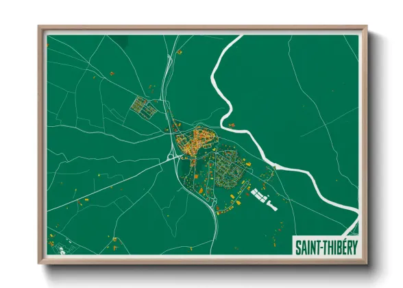 Une affiche de carte sur Saint-Thibéry