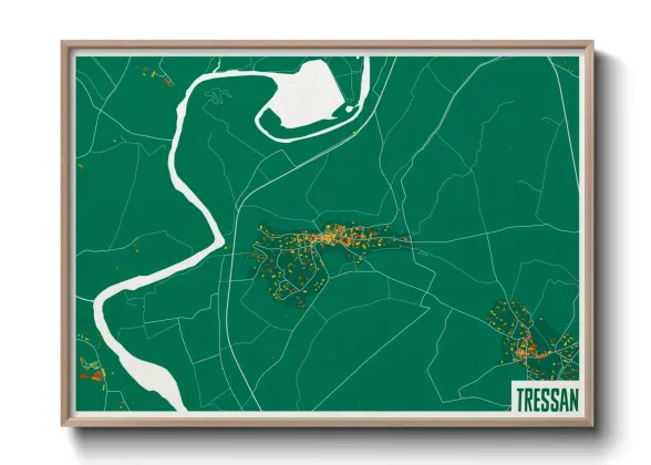 Une affiche de carte sur Tressan