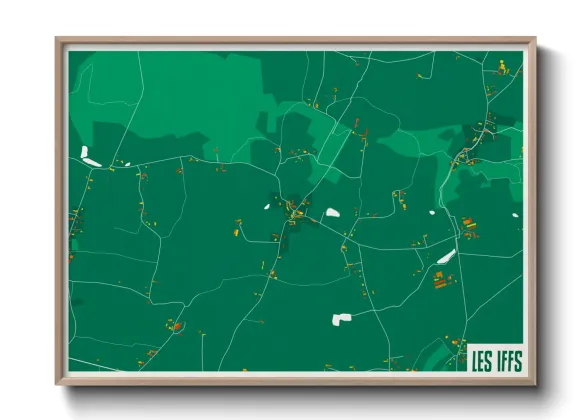Une affiche de carte sur Les Iffs