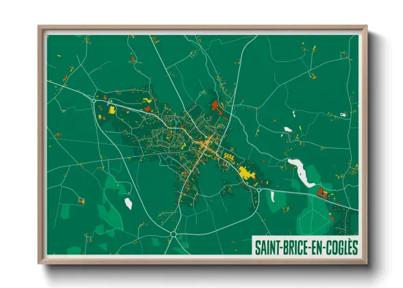 Une affiche de carte sur Saint-Brice-en-Coglès