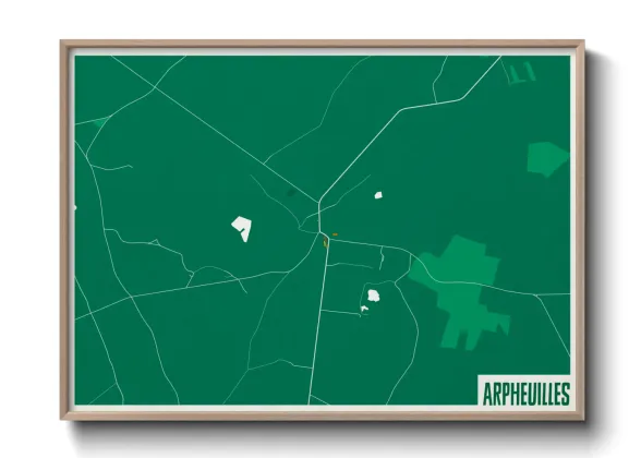 Une affiche de carte sur Arpheuilles