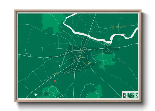 Une affiche de carte sur Chabris