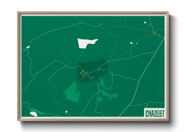 Une affiche de carte sur Chazelet