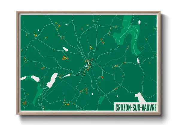 Une affiche de carte sur Crozon-sur-Vauvre