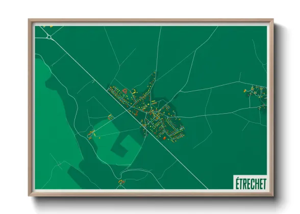 Une affiche de carte sur Étrechet
