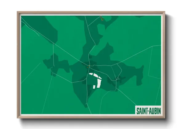 Une affiche de carte sur Saint-Aubin
