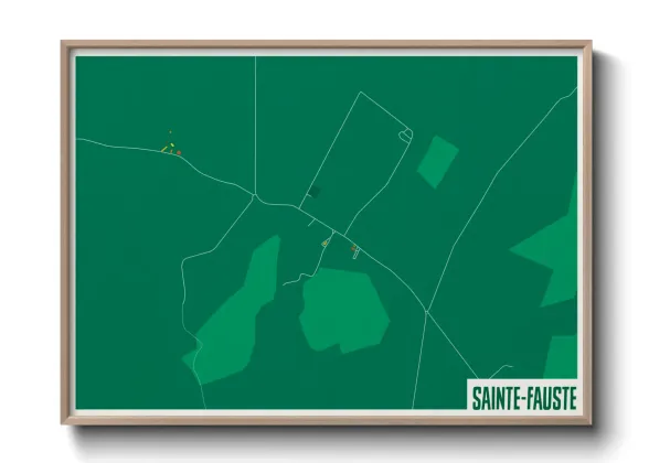 Une affiche de carte sur Sainte-Fauste