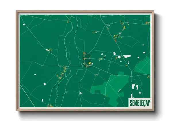 Une affiche de carte sur Sembleçay