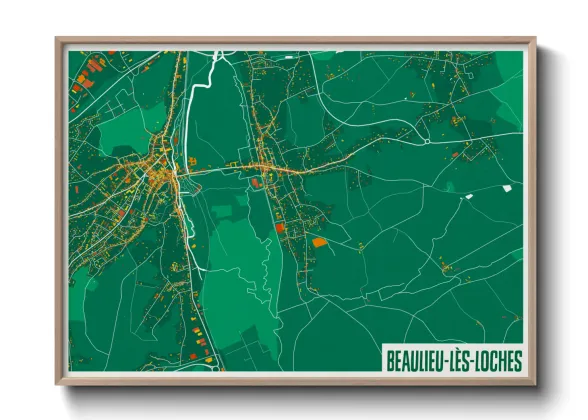 Une affiche de carte sur Beaulieu-lès-Loches