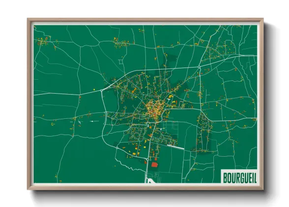 Une affiche de carte sur Bourgueil