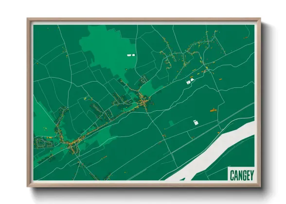 Une affiche de carte sur Cangey