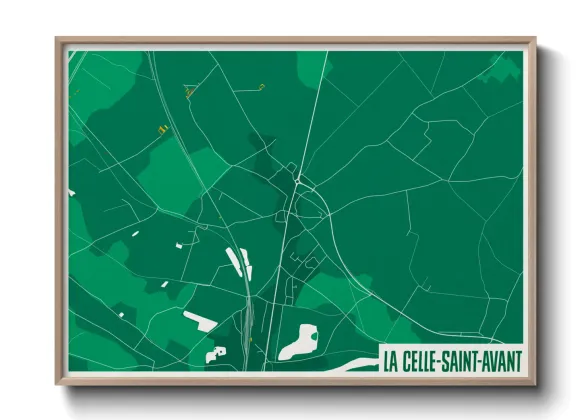 Une affiche de carte sur La Celle-Saint-Avant