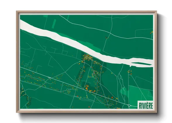 Une affiche de carte sur Rivière