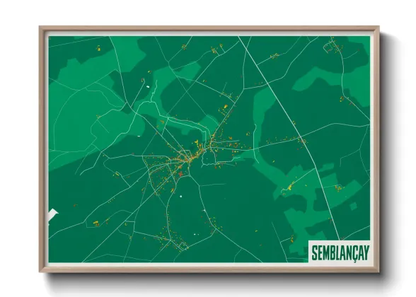 Une affiche de carte sur Semblançay