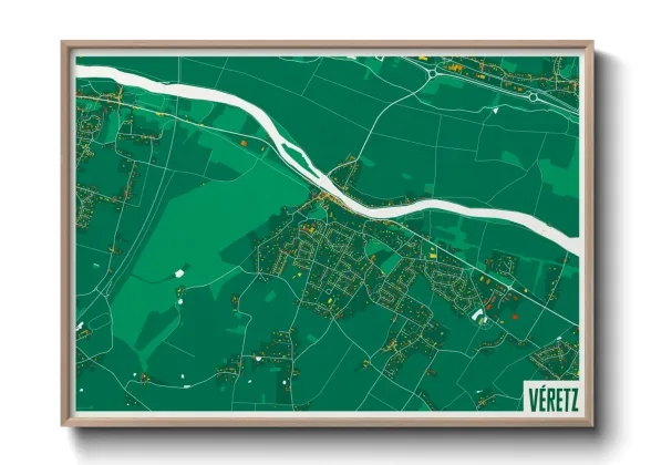 Une affiche de carte sur Véretz