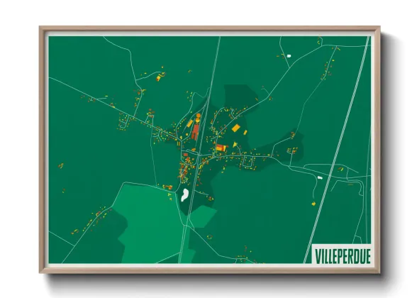 Une affiche de carte sur Villeperdue