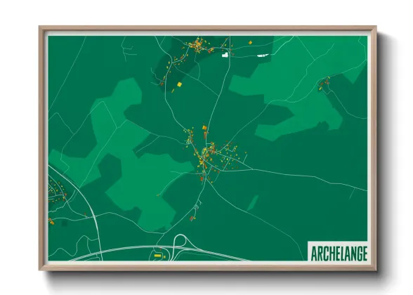 Une affiche de carte sur Archelange